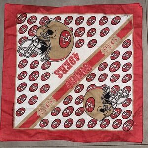 VTG 95 San‎ Francisco 49ers Bandana NFL Made in USA Red Gold SF Logo 90s